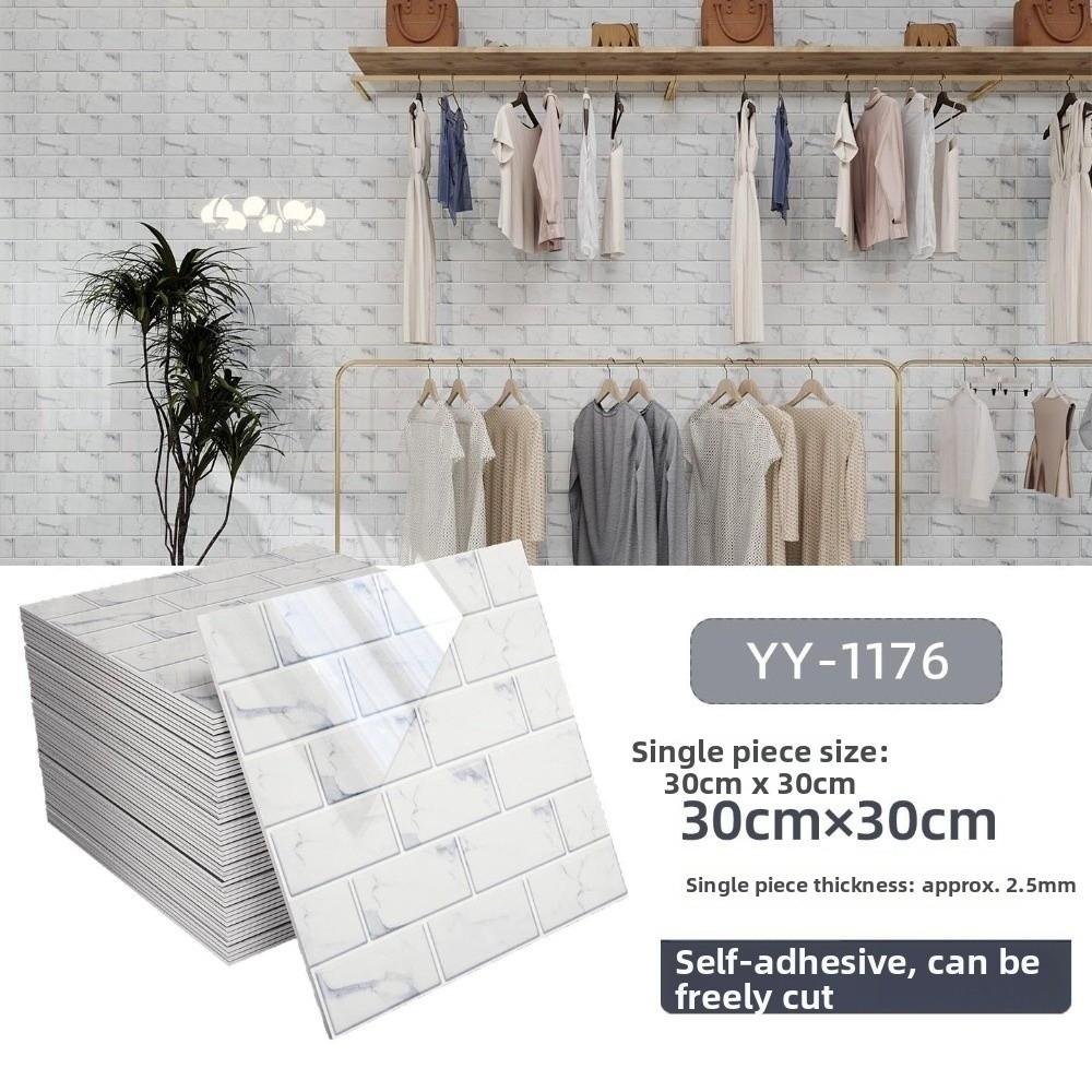 10PCS/Set 30x30CM Self Adhesive Wall Stickers Waterproof Peel And Stick Tile Backsplash