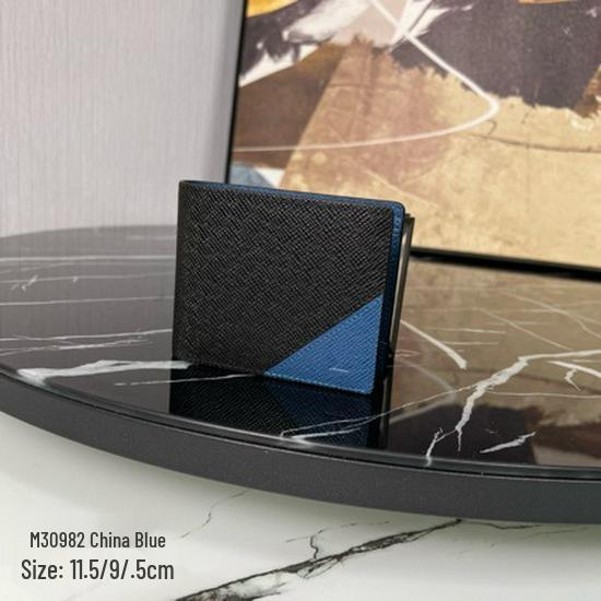

Мужской кошелек M30982 среднего синего цвета с традиционной маркетри 11.5 x 9 x 1.5 cm