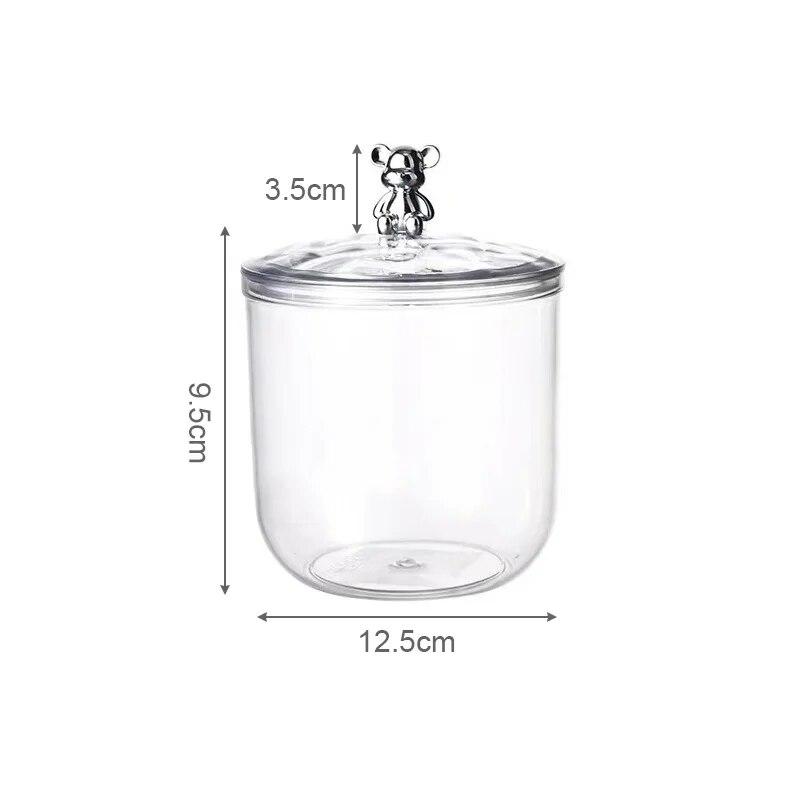 Cute Bear Food Container Kitchen Grains Storage Jar Tea Coffee Beans Airtight Jar Candy Nuts Storage Box Tea Spices Bottles
