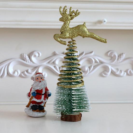 Christmas Decoration Anti-deform Five-pointed Star/Elk Glittering Christmas-Element Home Decor Decoration Accessory Christmas Tree Top Star for Party