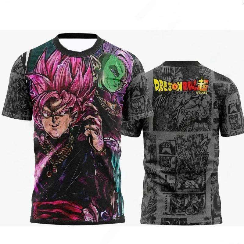 Dragon Ball Z Anime Goku Vegeta 3D Printed T-Shirt Men's Hip Hop Streetwear Casual Tee Unisex Manga Style
