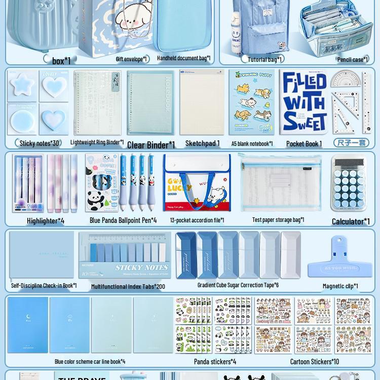 Back To School Stationery Gift Box for Girls - Perfect for Elementary & Junior High