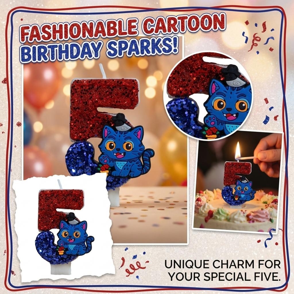 Fashion Cartoon Creative Birthday Candles Party Digital Candles