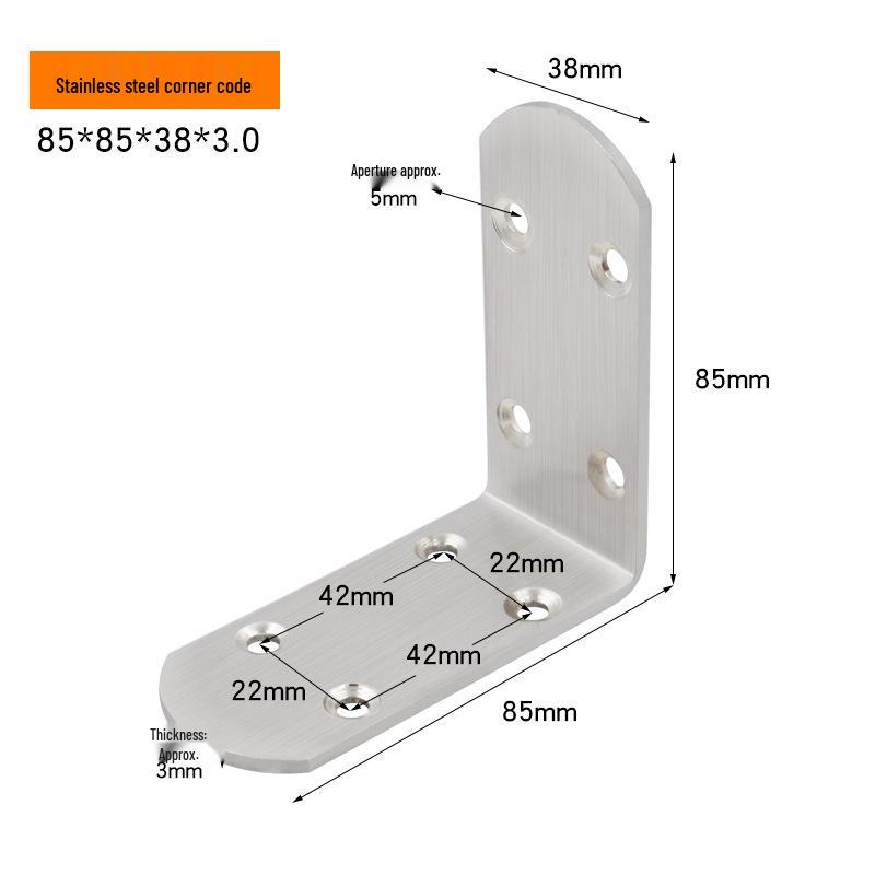 Усиленный угловой кронштейн из нержавеющей стали L-образной формы