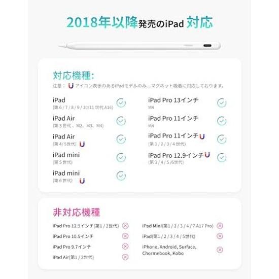 Metapen Super Fast Charging Apple Pencil Magnetic Adsorption Function Compatible Pen Ultra Fine High Sensitivity Anti-Misoperation Lightweight Touch