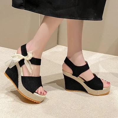 High Quality Women's Shoes Plus Size Women's Sandals Fashion Peep Toe Dress Sandals Women New Round Toe Wedge Sandals