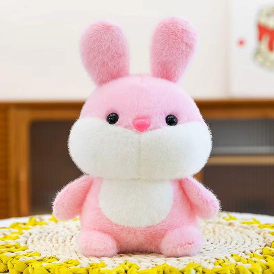 Peluche, Oreiller Câlin Forme Animal Dessin Animé avec Tissu Ultra Peluche Extensible, Peluche Lapin Cochon Coussin Décoratif
