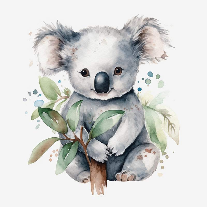 Cute Koala Animal Wall Sticker Baby Kids Room Decoration Mural Self-adhesive Bedroom Home Wallpaper Nursery Decor Transparent Decals M446