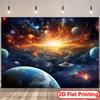 2D Flat Printing Banner for Galaxy & Solar System Tapestry - Space-Themed Wall Hanging for Bedroom, Living Room, Dorm Decor