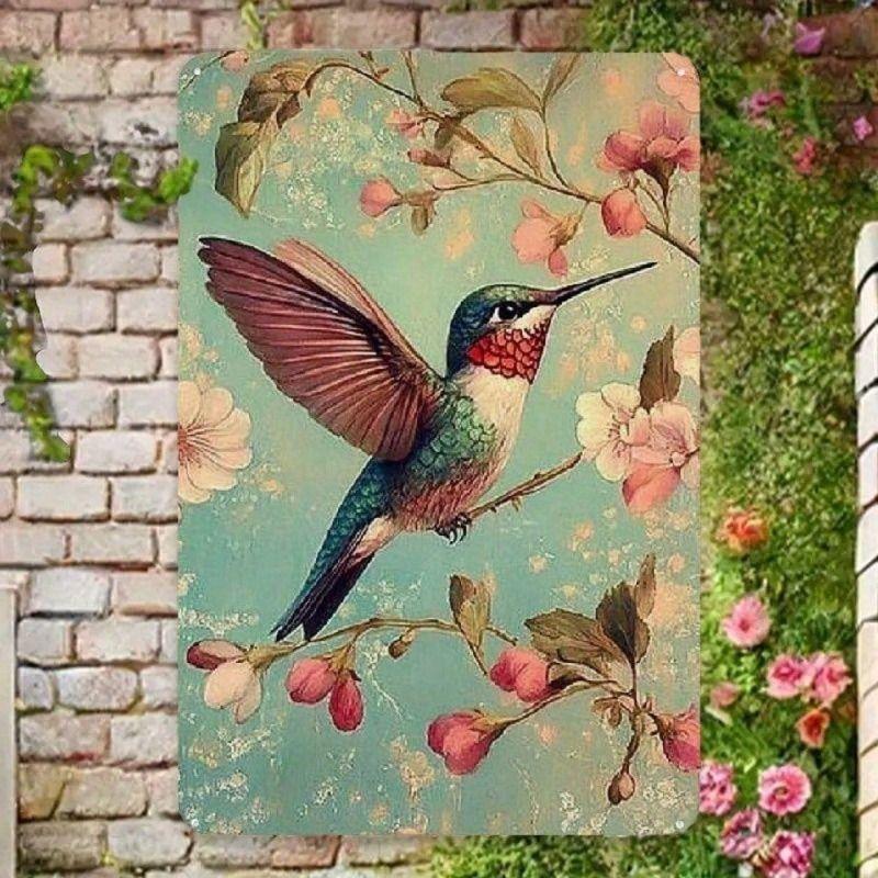 

Metal Wall Art Vintage Hummingbird Retro Decor for Home Bar Garage