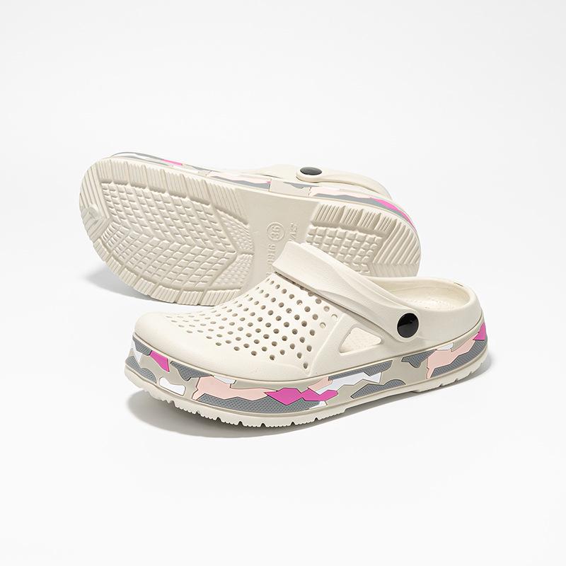 

Мужские летние камуфляжные пляжные туфли двойного назначения 2024: Трендовый, Большого размера, для дома и улицы. 38 розовый/белый