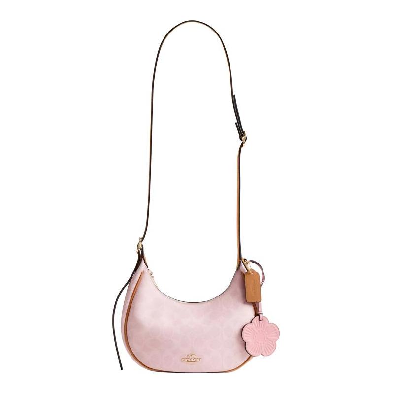 Coach Borsa a tracolla San Valentino Esclusiva CARMEN Crossbody 20 Tracolla Regolabile Stampa Moda Fiore a Mezzaluna Tela Rivestita Media Donna