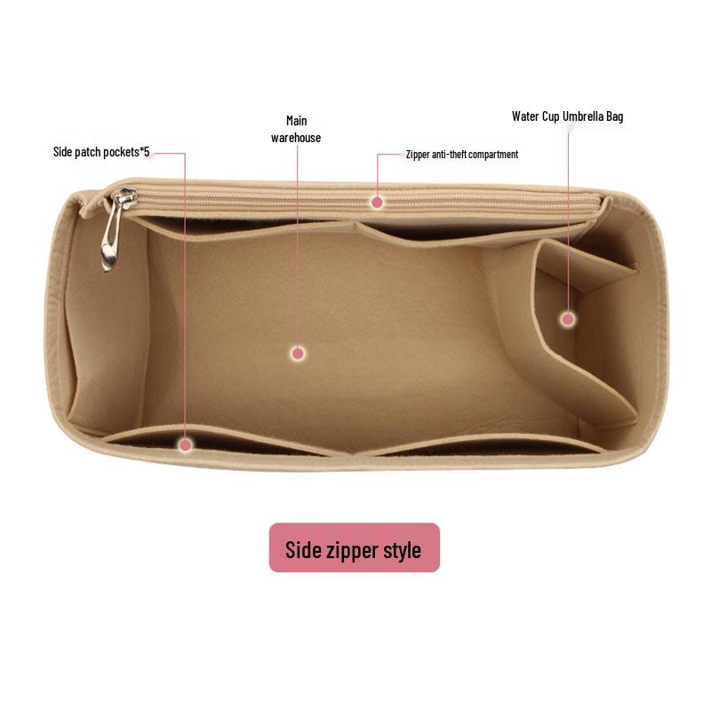 Custom Felt Cosmetic Bag Storage Organizer with Divider