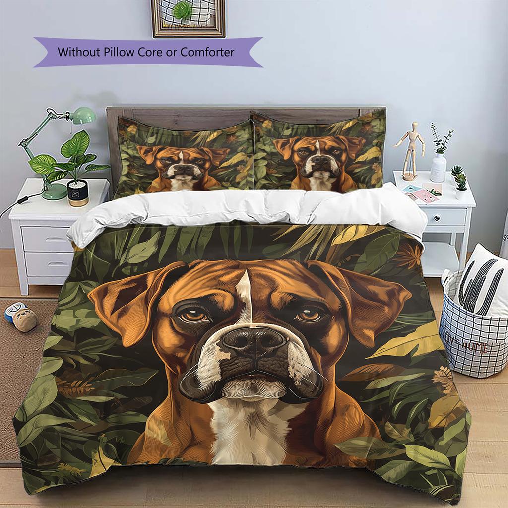 Biancheria da letto con motivo boxer vintage Decorazione per la casa Regalo di compleanno (1 * copripiumino + 2 * federa, senza nucleo)