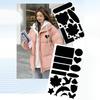1Set No Ironing Stickers Patches Down Jacket Universal Black Self Adhesive Patcher Repair Washable Sewing Fabric Diy Fix Patch