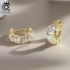 ORSA JEWELS Luxury 925 Sterling Silver 5mm D Color Moissanite Diamand Hoop Earrings for Women Moissanite Earrings Jewelry MOE20