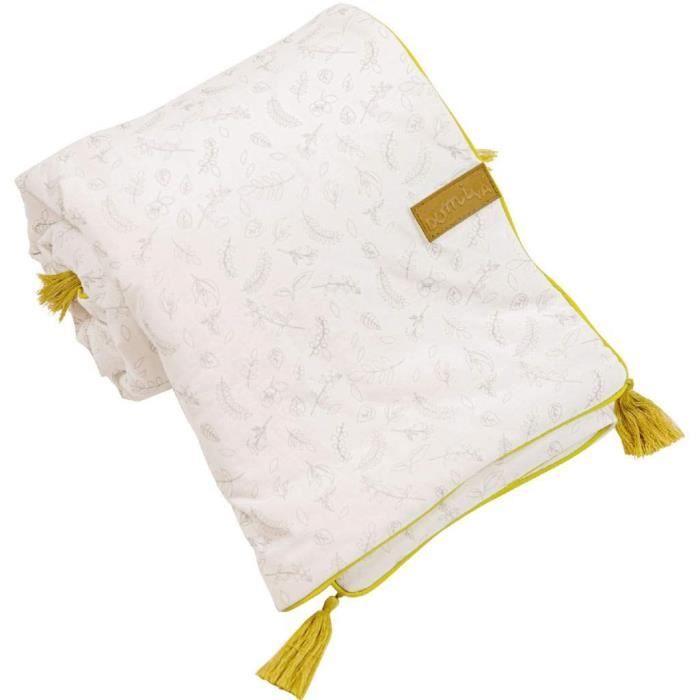 Couverture double face leafy bunny - ecru - 75 x 100 cm