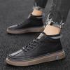 Winter Herren High-Top Casual Sportschuhe Leder Plus Samt Wärme All-Match Erhöhte Sneaker Atmungsaktives Sport-Schuhwerk