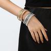 European and American fashion hip hop punk elastic bracelet wide version cross vertical stripe snake bone chain open bracelet women
