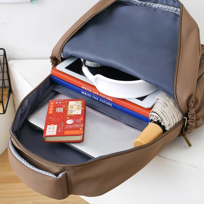 Vierteiliges Set Neuer Schülerranzen Modisch Einfach Lässig Einfarbige Vielseitige Große Kapazität Grund- und Sekundarschulrucksack Herren