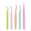 1/5 Pcs Eyelash Tweezers Extension Stainless Steel Superhard Tweezers Tips High Precision Anti-Static Tweezers Professional Tool