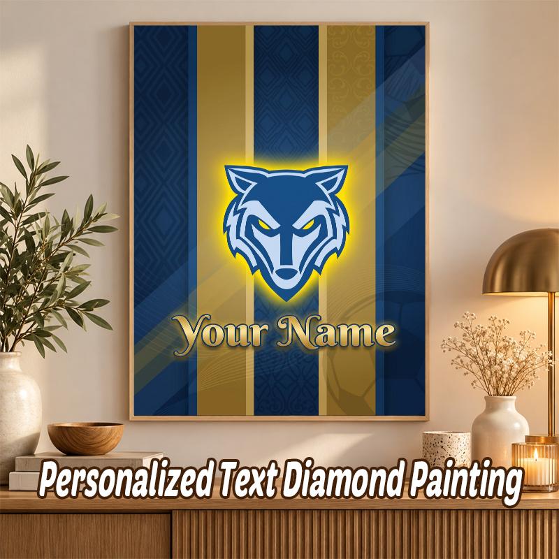 Warrington Wolves Custom Name Text 5D Diamond Painting Kit DIY Full Drill Diamond Art Decoration