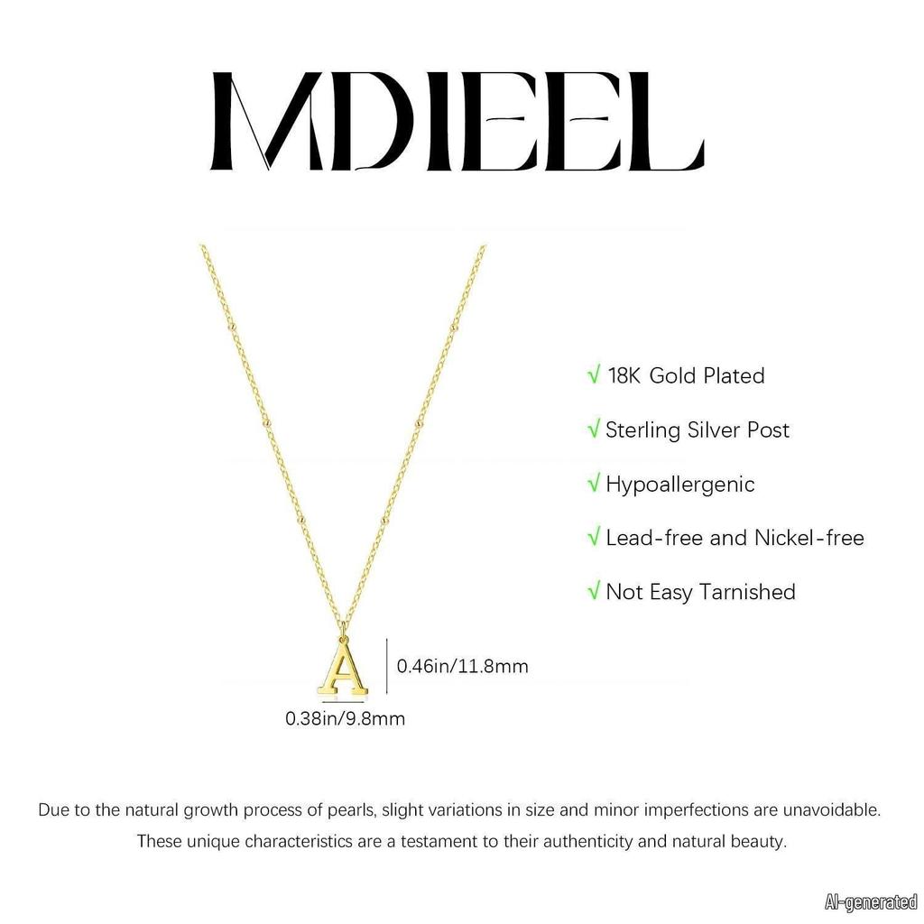 18K Stainless Steel Initial Necklace - Women's A-Z Letters, European & American Trend