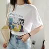 Women's Casual Short Sleeve T-Shirt Cute Cartoon Bear Print Loose Crew Neck Summer Basic Tee Top