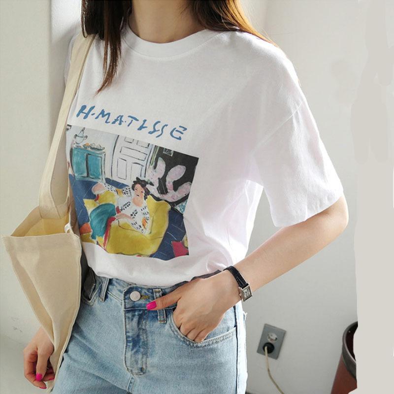 Women's Casual Short Sleeve T-Shirt Cute Cartoon Bear Print Loose Crew Neck Summer Basic Tee Top