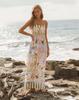 2026 European and American new dress, printed seaside vacation style swinging long dress women's dress
