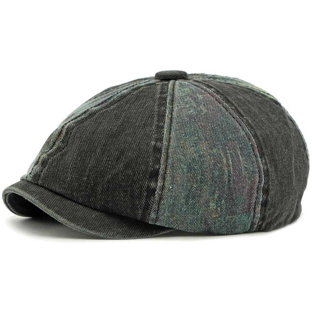 HT4789 Mens Berets Women New Washed Cotton Ivy Flat Cap Male Female Octagonal Beret Hat Spring Summer Autumn Patchwork Beret Cap