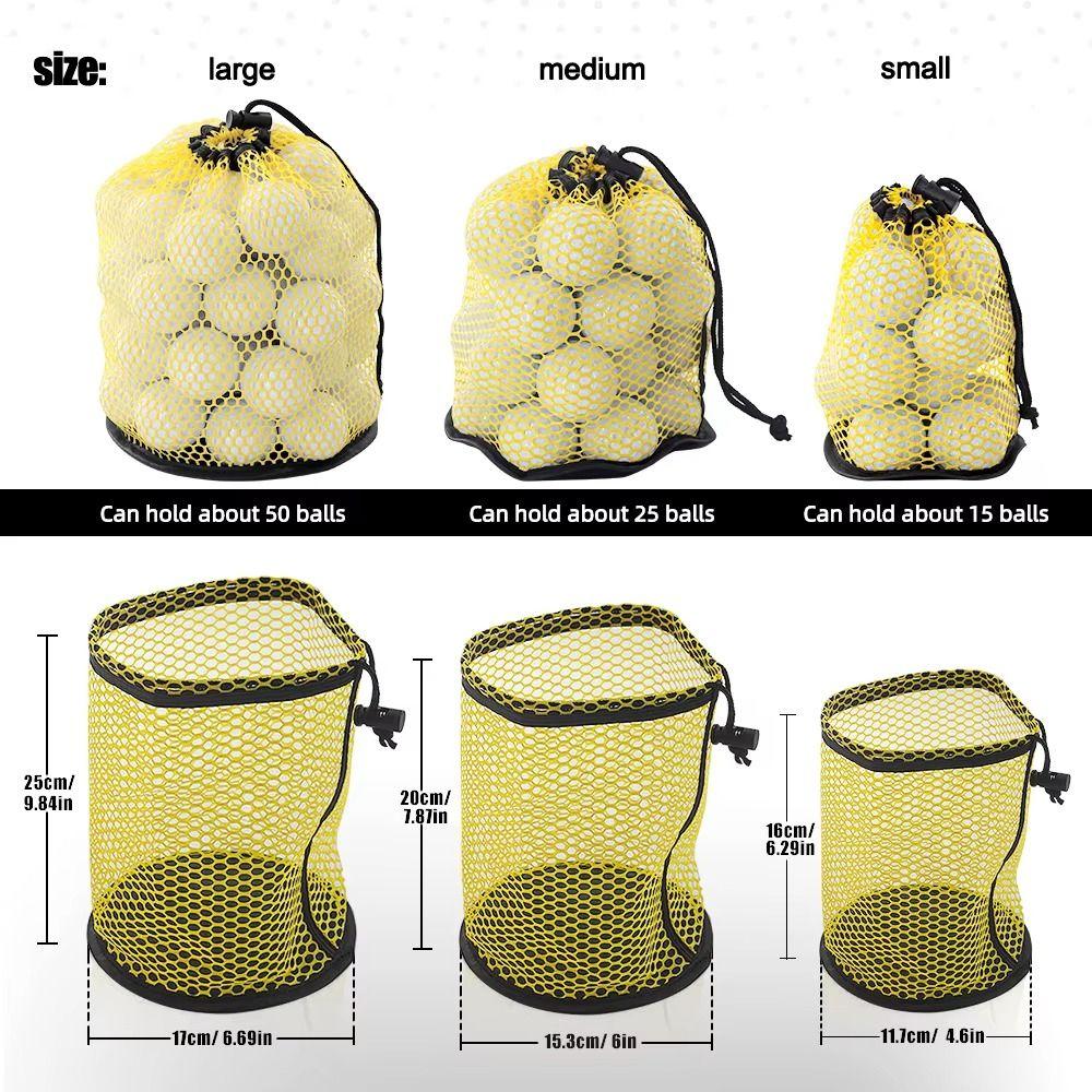 Drawstring Pouch Golf Ball Organizer Nylon Material Golf Ball Mesh Bag  Golf Accessories