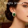 Vintage French Style Retro Elegant Palace Drip Glaze Temperament Versatile High-end Antique Earrings