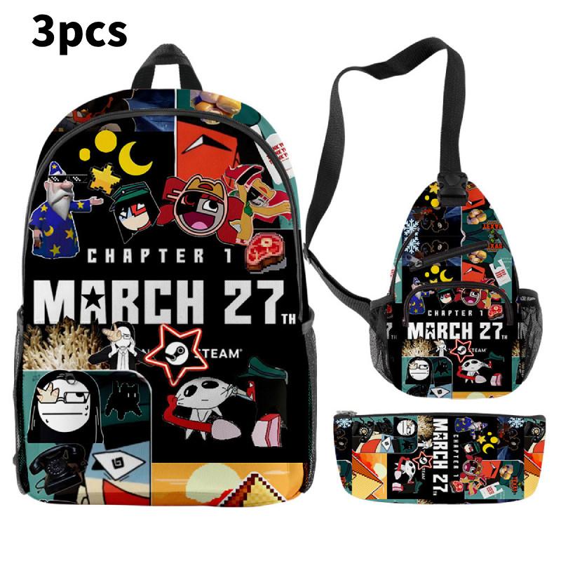 Dream Ena Bbq Children School Bag Set Pencil Case Durable Material Student Young