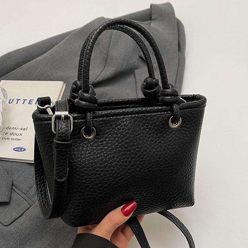 This Year's Hot Sale Korean Fashion Simple Style Lychee Pattern Portable Bucket Bag High Sense Versatile Temperament Messenger Women's Bag