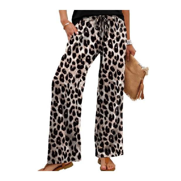 2026 New Women's Printed Wide-Leg Pants, Loose Casual Long Pants, Fashionable, Versatile, and Comfortable