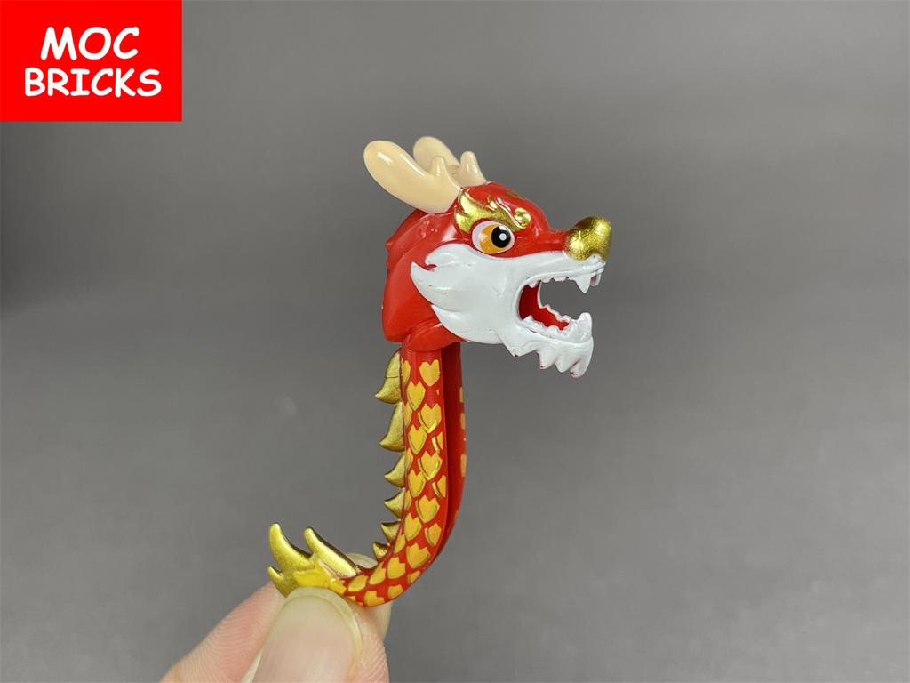 MOC Bausteine Chinesische Kultur Drachentanz Loong Frohes Neues Jahr Frühlingsfest Geschenk Figur Spielzeug Modell Stadt Bausteine