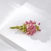 Mother Day Brooch 3D Enamel Rose Flower Bouquet Design Brooch Suit Lapel