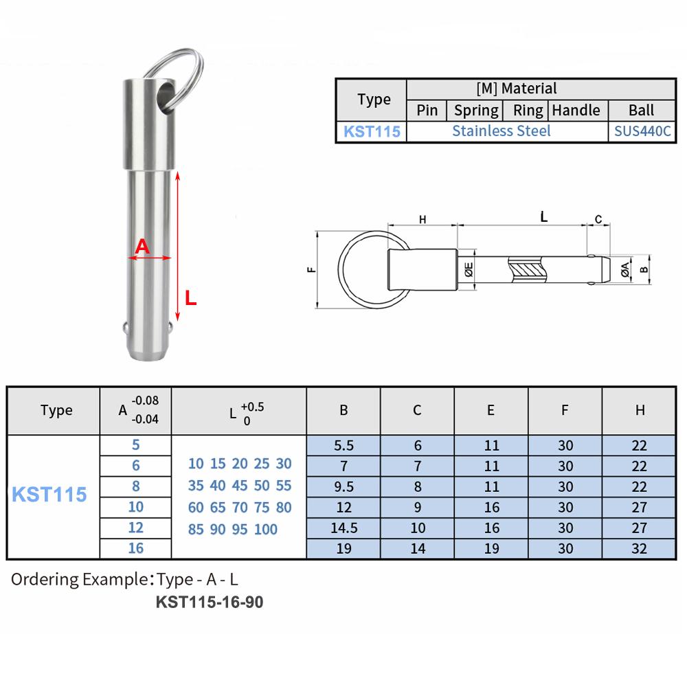 

Хорошее качество Большой запас Безопасность Пружинный стопорный штифт Полностью из нержавеющей стали Кольцо для вытягивания Быстросъемные стопорные штифты с шариком A8-L10mm