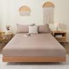 Solid Color Sheet Fitted Flannel Comfortable Skinfriendly Cotton Dustproof Protection For Singledouble Beds