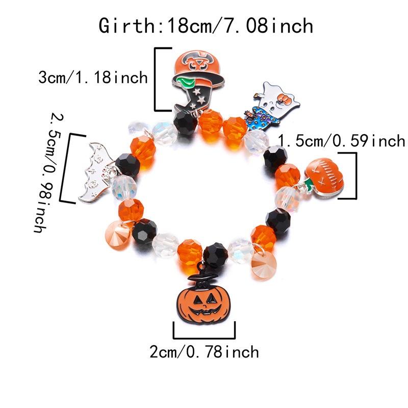 Halloween Funny Pumpkin Ghost Bracelet For Women Black Bat Spider Web Hat Metal Chain Bangles Hip Hop Punk Festival Jewelry Gift