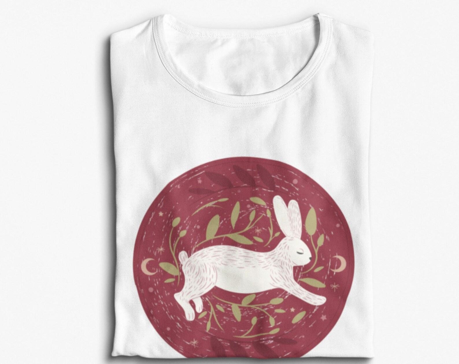 Esoteric White Rabbit T-shirt: Mystic Occult Design L