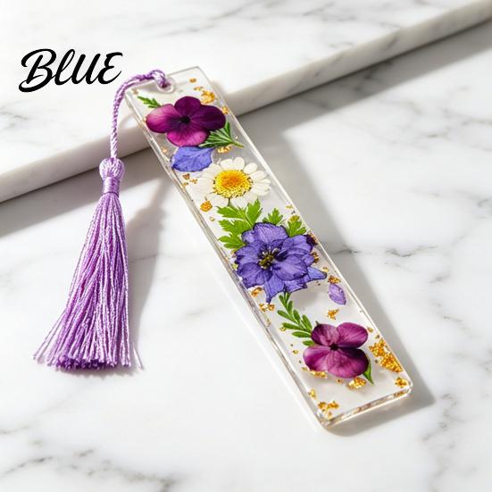 High Quality Bookmarks Dried Flower Resin with Tassels Double-Sided Magnetic Page Markers