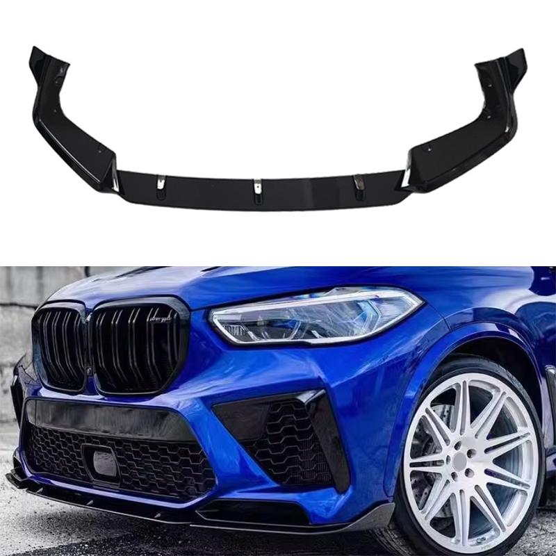 Front Bumper Splitter Lip Spoiler Diffuser Guard Body Kit Cover For BMW F95 X5M 2020 2021 2022 2023 ABS Body Kit Tuning