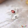 S925 Pure Silver 4*6 Crystal Open Ring, Multiple Colors Optional, Adjustable Korean Style Band, Daily Jewelry Gift for Women