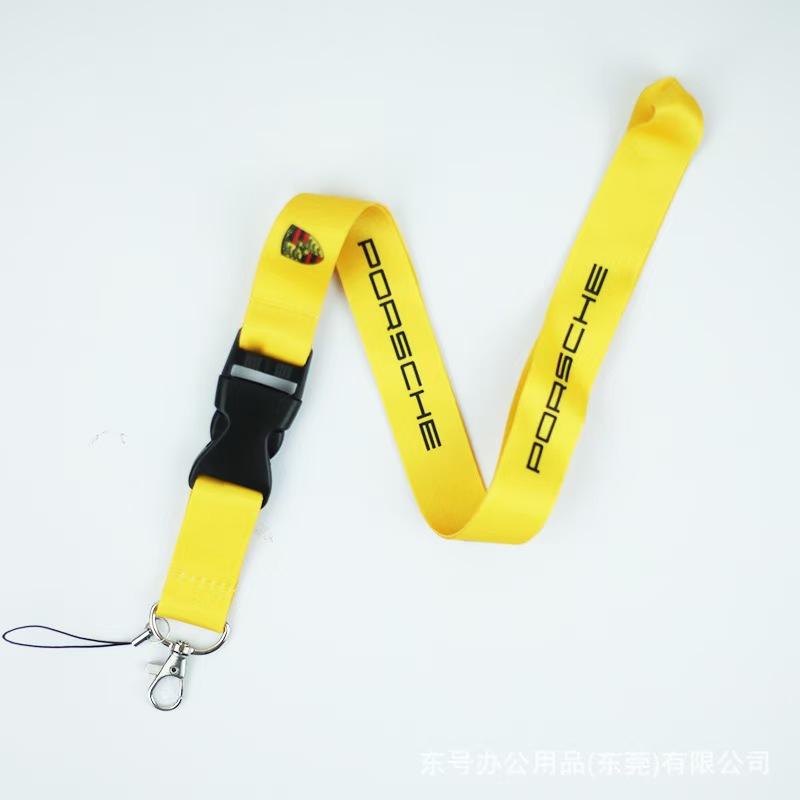 

Lanyard Nylon Printing For Porsche Cayenne Panamera Macan 911 Taycan Boxster Cayman 918Pajun Emblem Key pendant holder Keychain
