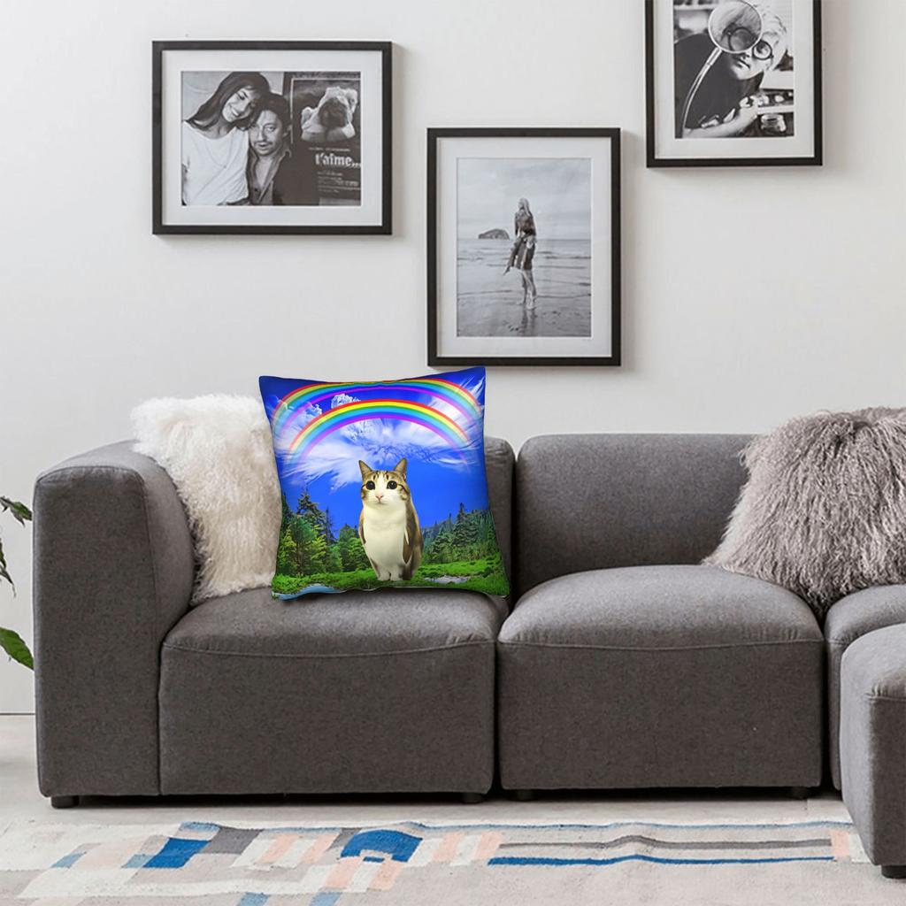 Regenbogen Miau Eule Kissenbezüge Süß Lustig Kissenbezug Für Wohnzimmer Bett Stuhl Benutzerdefinierte Kissenhülle