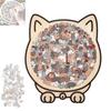 135-piece Wooden-colored Cat-shaped Puzzle With Cat Frame Cat Puzzle Ornaments Cat Wooden Jigsaw Puzzle Kids Gifts