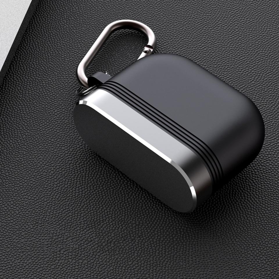 Aluminum Alloy + Silicone Case for AirPods Pro, Protective Shockproof Cover with Metal, Anti-Scratch, Portable Keychain Design