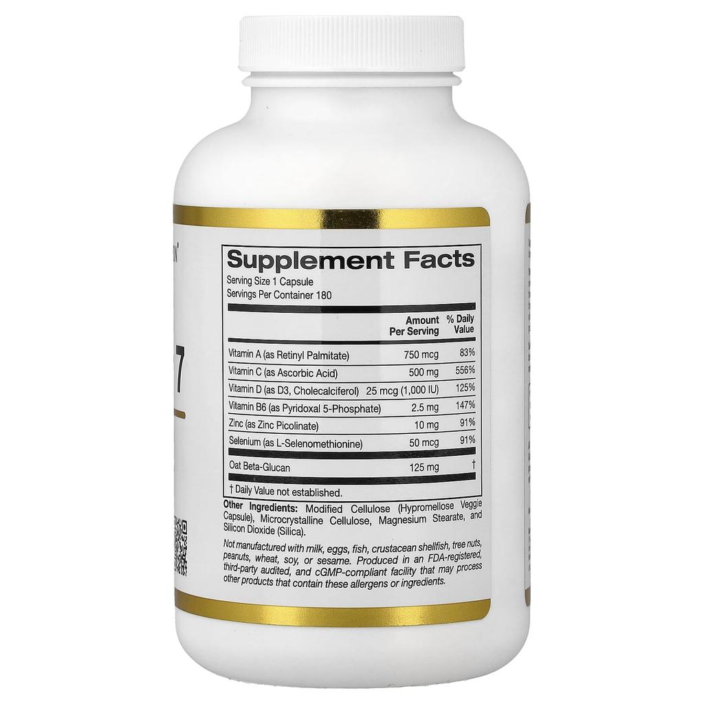 California Gold Nutrition, Immune Complex +, 180 vegetarische Kapseln